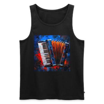 Akkordeon - Männer Premium Bio Tank Top - Schwarz - Vorne - Michal (187cm)