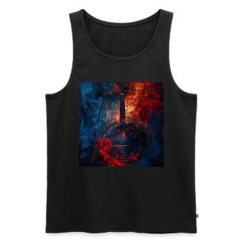 Banjo - Men's Premium Organic Tank Top - black - Front - Michal (187cm)