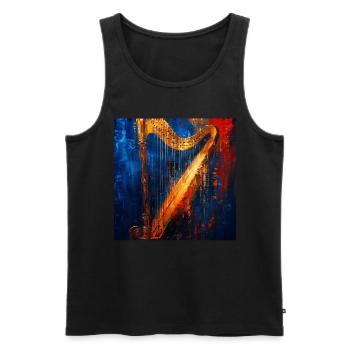 Harfe - Männer Premium Bio Tank Top - Schwarz - Vorne - Michal (187cm)