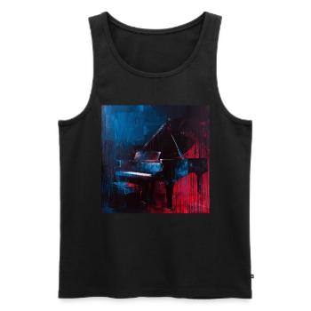 piano - Débardeur bio Premium Homme - noir - Devant - AI Model Male 178 light (178cm)