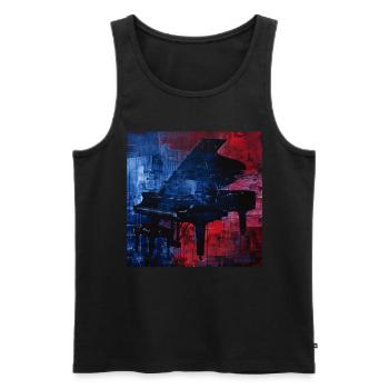 Piano - Débardeur bio Premium Homme - noir - Devant - AI Model Male 178 light (178cm)