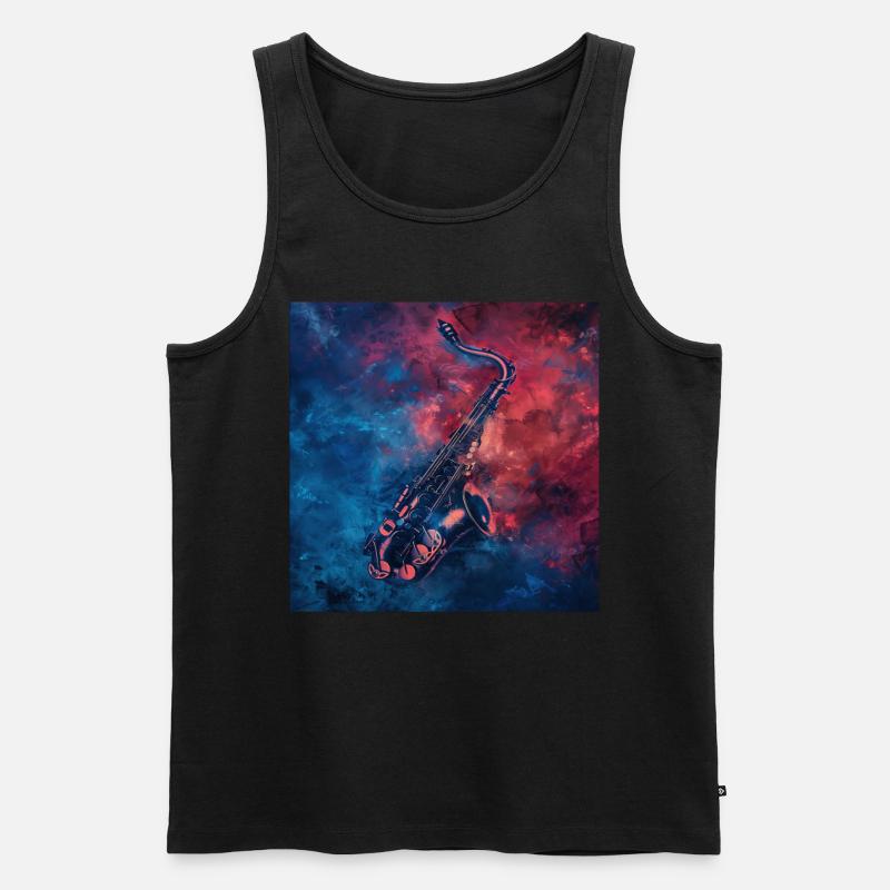 Saxophon - Männer Premium Bio Tank Top - Schwarz