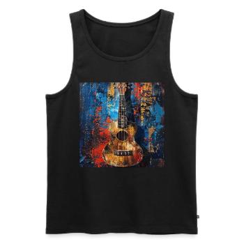 Ukulele - Männer Premium Bio Tank Top - Schwarz - Vorne - AI Model Male 178 light (178cm)