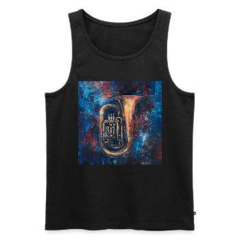 Tuba - Männer Premium Bio Tank Top - Schwarz - Vorne - AI Model Male 178 light (178cm)