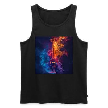 Violine - Männer Premium Bio Tank Top - Schwarz - Vorne - AI Model Male 178 light (178cm)