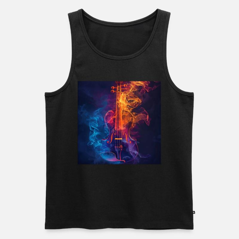 Violine - Männer Premium Bio Tank Top - Schwarz