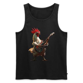 Hahn Gitarre - Männer Premium Bio Tank Top - Schwarz - Vorne - Michal (187cm)
