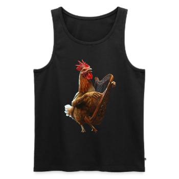 Hahn Harfe - Männer Premium Bio Tank Top - Schwarz - Vorne - Michal (187cm)