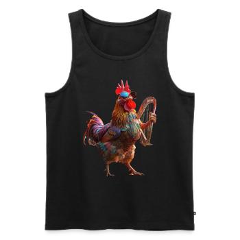 Hahn Harfe - Männer Premium Bio Tank Top - Schwarz - Vorne - Michal (187cm)