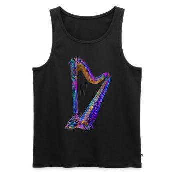 Harfe - Männer Premium Bio Tank Top - Schwarz - Vorne - AI Model Male 178 light (178cm)