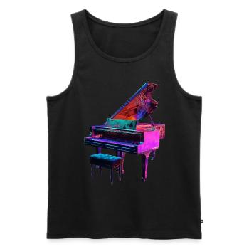 Piano - Débardeur bio Premium Homme - noir - Devant - AI Model Male 178 light (178cm)