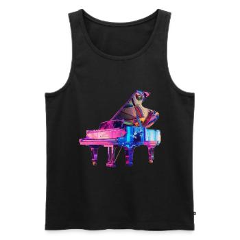 Piano - Débardeur bio Premium Homme - noir - Devant - AI Model Male 178 light (178cm)