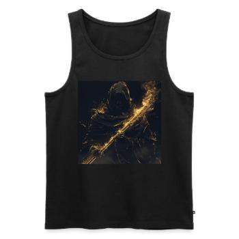 Querflöte - Männer Premium Bio Tank Top - Schwarz - Vorne - Michal (187cm)