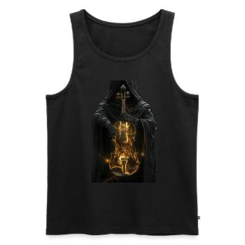 Violine - Männer Premium Bio Tank Top - Schwarz - Vorne - AI Model Male 178 light (178cm)
