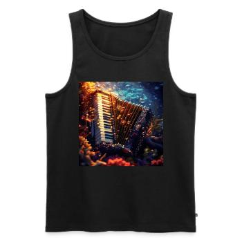 Akkordeon - Männer Premium Bio Tank Top - Schwarz - Vorne - Michal (187cm)