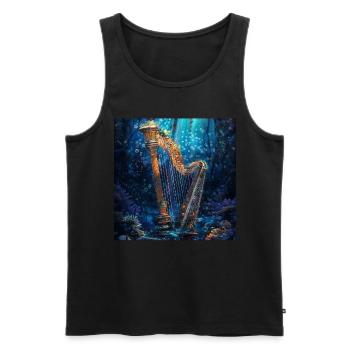 Harfe - Männer Premium Bio Tank Top - Schwarz - Vorne - AI Model Male 178 light (178cm)