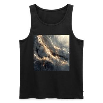 Banjo - Männer Premium Bio Tank Top - Schwarz - Vorne - Michal (187cm)