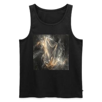 Harfe - Männer Premium Bio Tank Top - Schwarz - Vorne - Michal (187cm)