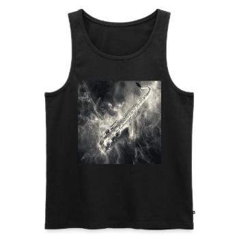 Saxophon - Männer Premium Bio Tank Top - Schwarz - Vorne - Michal (187cm)