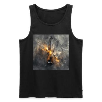 Violine - Männer Premium Bio Tank Top - Schwarz - Vorne - AI Model Male 178 light (178cm)