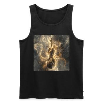 Violine - Männer Premium Bio Tank Top - Schwarz - Vorne - AI Model Male 178 light (178cm)