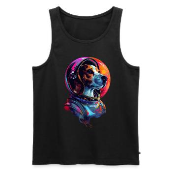 Beagle - Männer Premium Bio Tank Top - Schwarz - Vorne - Michal (187cm)