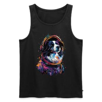 Border Collie - Männer Premium Bio Tank Top - Schwarz - Vorne - Michal (187cm)