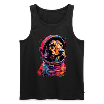 Dackel - Männer Premium Bio Tank Top - Schwarz - Vorne - AI Model Male 178 light (178cm)