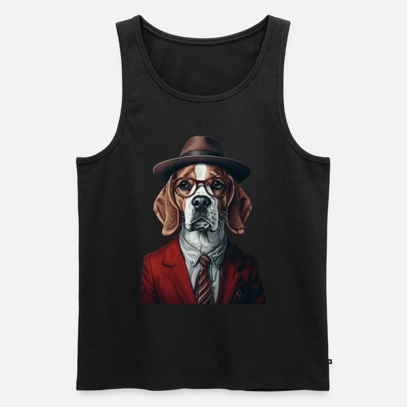 Beagle - Männer Premium Bio Tank Top - Schwarz