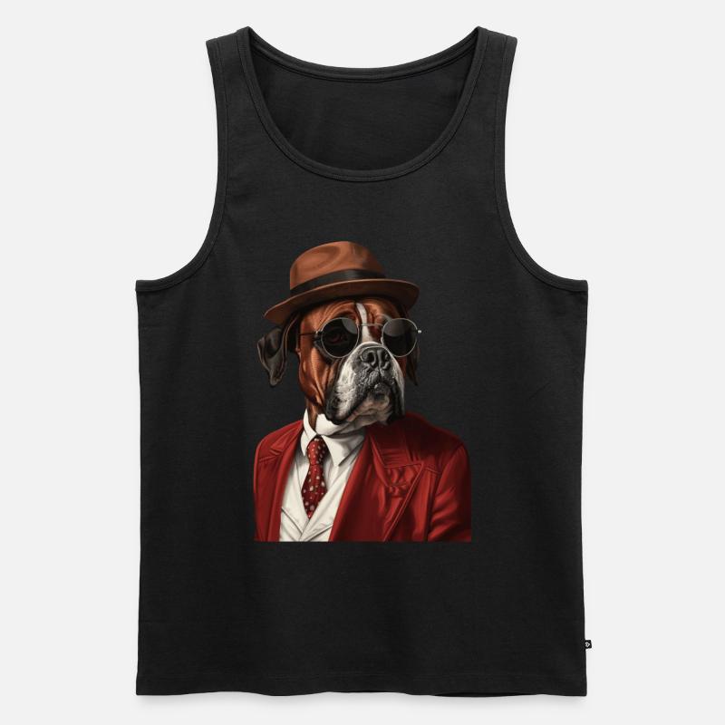 Boxer - Männer Premium Bio Tank Top - Schwarz