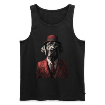 Deutsche Dogge - Männer Premium Bio Tank Top - Schwarz - Vorne - Michal (187cm)