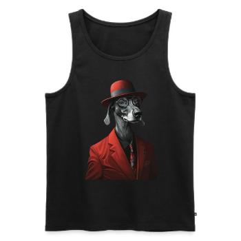 Windhund - Männer Premium Bio Tank Top - Schwarz - Vorne - AI Model Male 178 light (178cm)