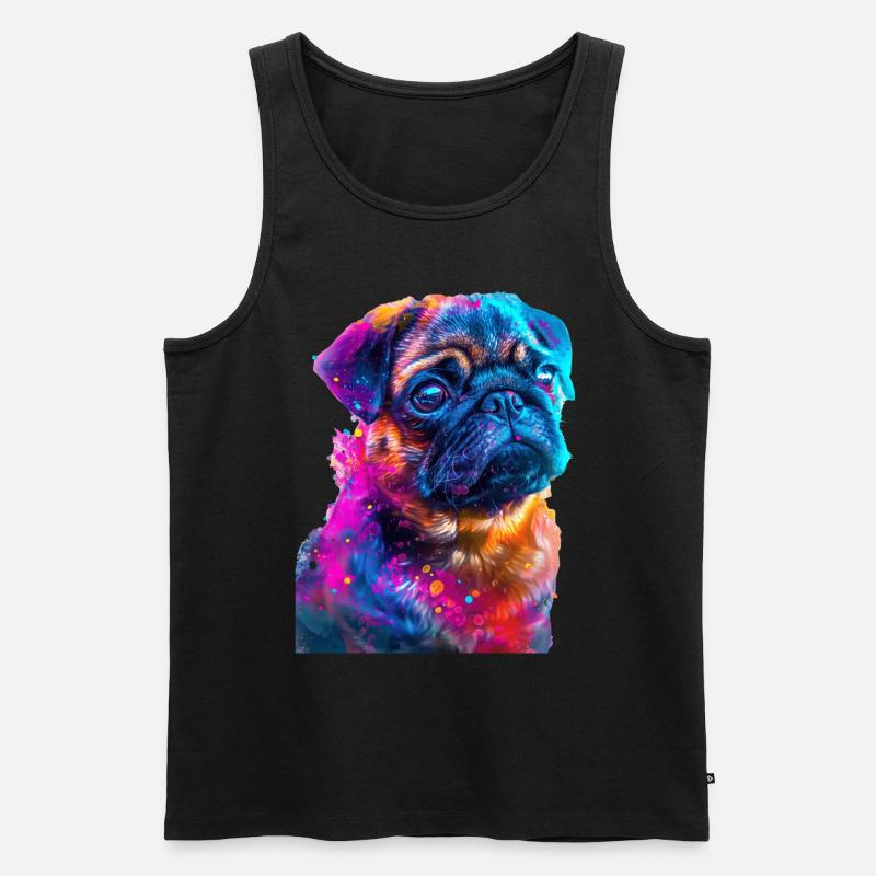 Mops - Männer Premium Bio Tank Top - Schwarz
