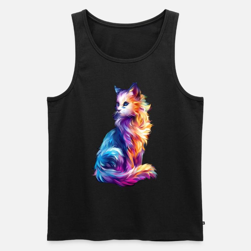 Katze - Männer Premium Bio Tank Top - Schwarz