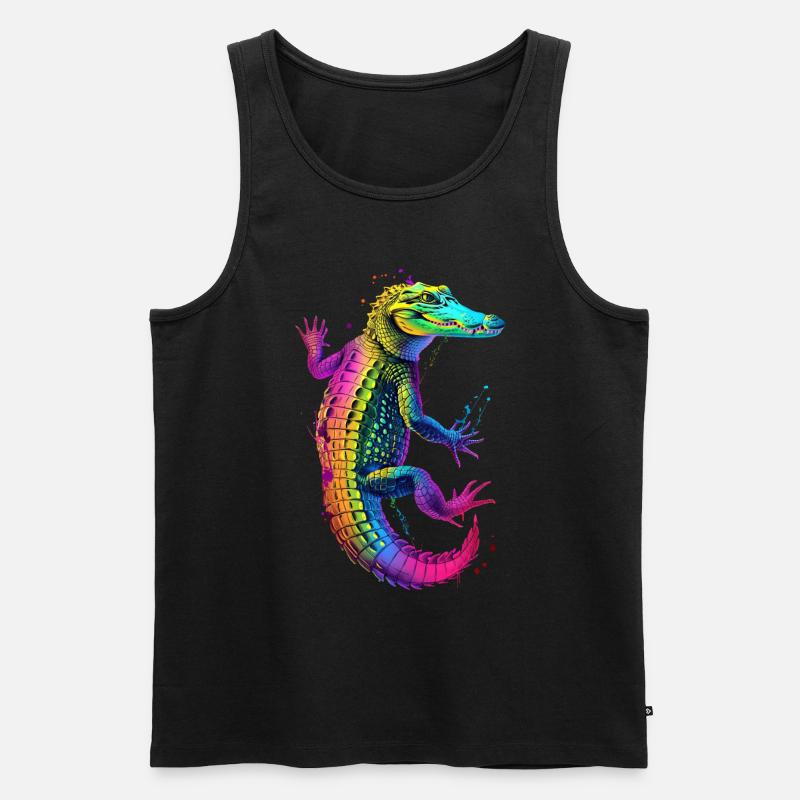 Krokodil - Männer Premium Bio Tank Top - Schwarz