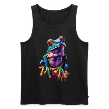 Frosch - Männer Premium Bio Tank Top - Schwarz - Vorne - Michal (187cm)