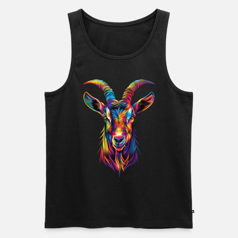 Ziege - Männer Premium Bio Tank Top - Schwarz