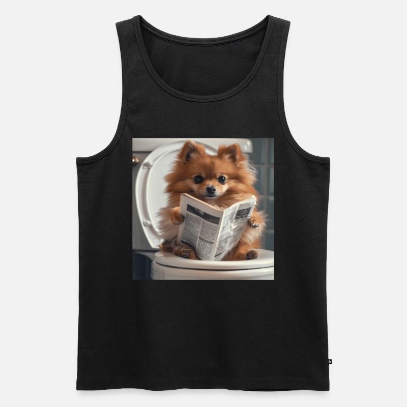 Zwergspitz - Männer Premium Bio Tank Top - Schwarz