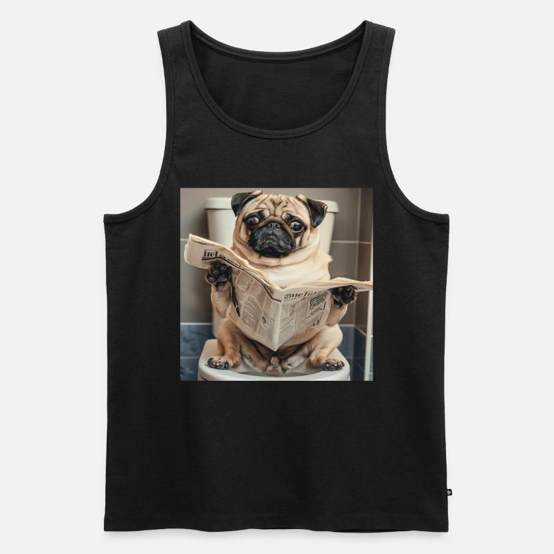 Mops - Männer Premium Bio Tank Top - Schwarz