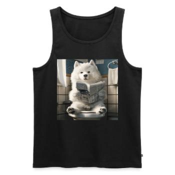 Samojede - Männer Premium Bio Tank Top - Schwarz - Vorne - Michal (187cm)