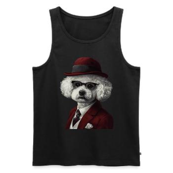 Bichon Frisé - Männer Premium Bio Tank Top - Schwarz - Vorne - AI Model Male 178 light (178cm)