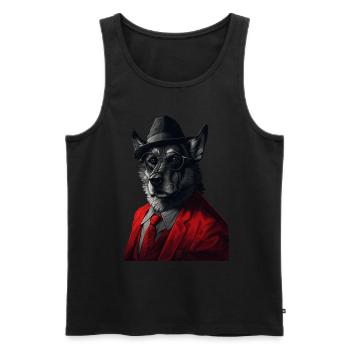 Norwegischer Elchhund - Männer Premium Bio Tank Top - Schwarz - Vorne - Michal (187cm)