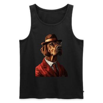 Rhodesian Ridgeback - Männer Premium Bio Tank Top - Schwarz - Vorne - Michal (187cm)