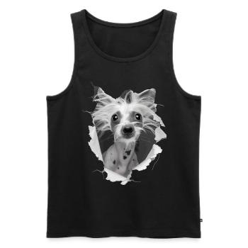 Chinesischer Schopfhund - Männer Premium Bio Tank Top - Schwarz - Vorne - Michal (187cm)