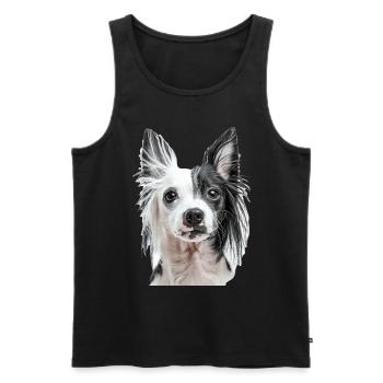 Chinesischer Schopfhund - Männer Premium Bio Tank Top - Schwarz - Vorne - Michal (187cm)