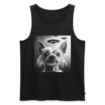 Chinesischer Schopfhund - Männer Premium Bio Tank Top - Schwarz - Vorne - Michal (187cm)