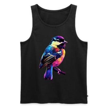 Meise - Männer Premium Bio Tank Top - Schwarz - Vorne - AI Model Male 178 light (178cm)