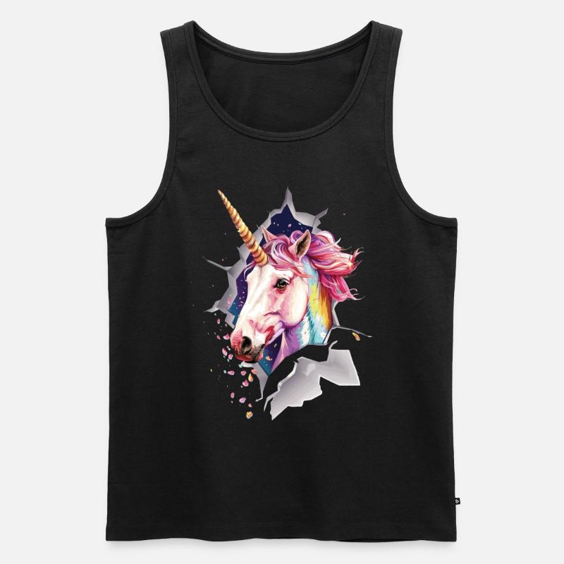 Einhorn - Männer Premium Bio Tank Top - Schwarz