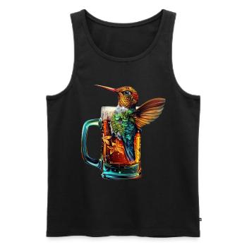 Kolibri Bier - Männer Premium Bio Tank Top - Schwarz - Vorne - Michal (187cm)