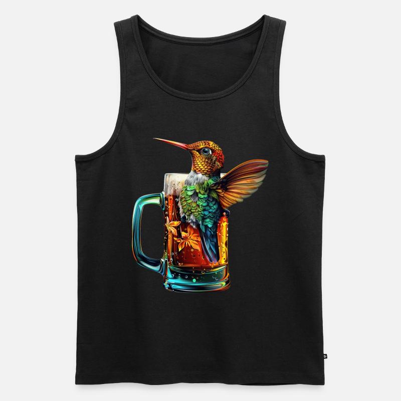 Kolibri Bier - Männer Premium Bio Tank Top - Schwarz